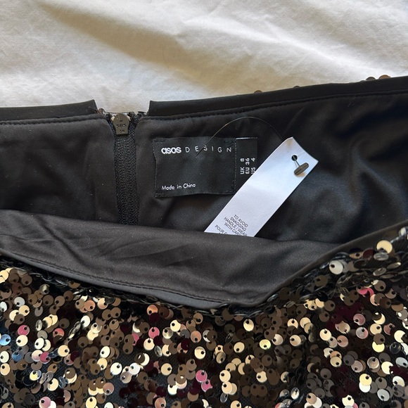 asos design nwt black sequin skirt - Picture 3 of 3